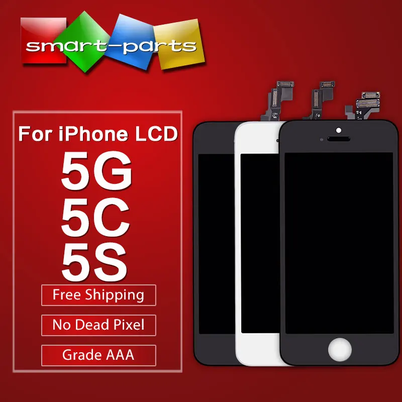 

50pcs/lot Grade AAA Touch Screen Digitizer Assembly With LCD Display For iphone 5g 5c 5s se Repair & Replace Parts, Free DHL