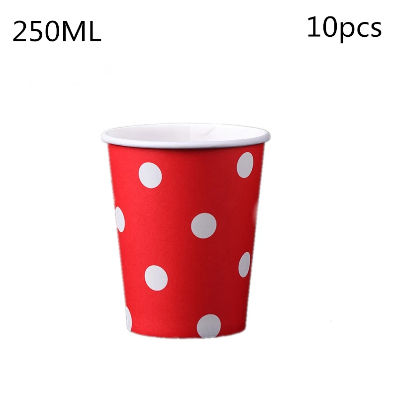 

10pcs/lot red dots theme cups baby shower party decorations polka dots theme birthday party supplies red dots disposable cups
