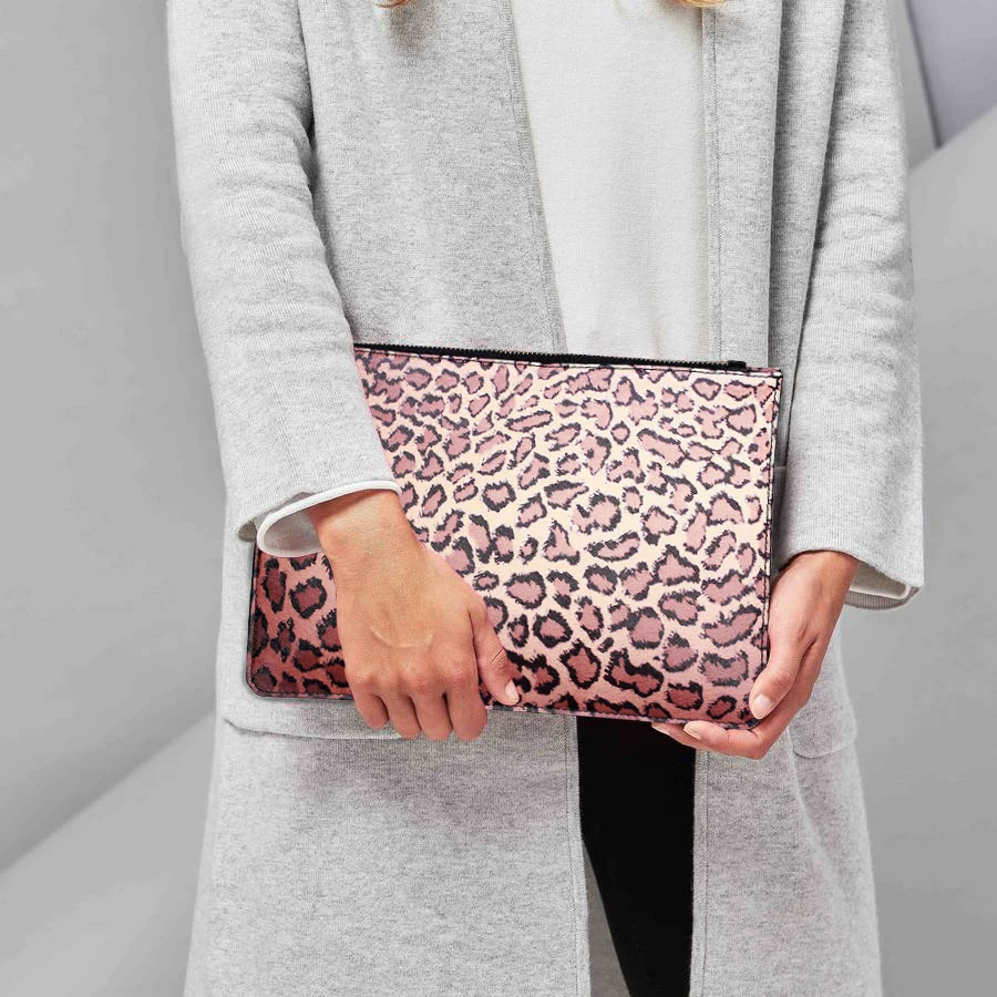 

Trendy Fashion Women's Handbag Brand Badiya Designers 3D Printings Leopard Zipper Pouch Clutch Daily Ladies Purses and Handbag