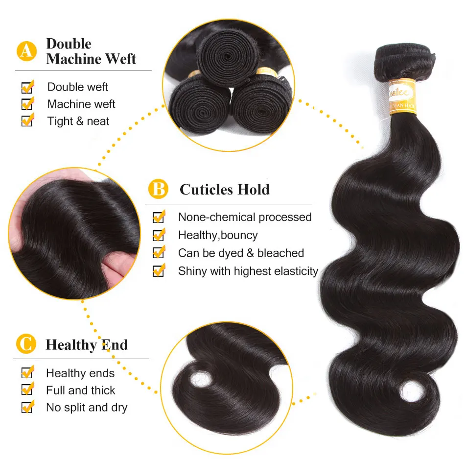 Ossilee Lace Frontal Closure With Bundles Brazilian Body Wave Human Hair Bundles With Closure Remy Hair Bundles With Frontal