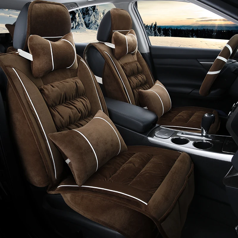 3D зимняя плюшевая подушка для сиденья автомобиля Toyota Camry 40 Corolla RAV4 Verso FJ Land Cruiser LC 200