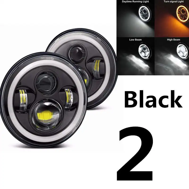 7 Inch Round Daymaker Projector H4 LED Headlight For Jeep Wrangler JK TJ LJ.For Lada 4x4 urban Niva.led_