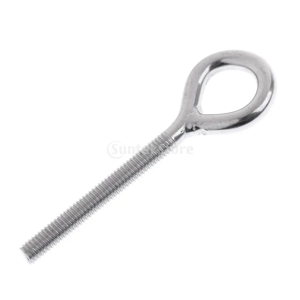 Heavy Duty 304 Stainless Steel Eyebolts Welded Eye Bolts Fastener Tool, Metric Thread M4 to M12, Tough & No Rust