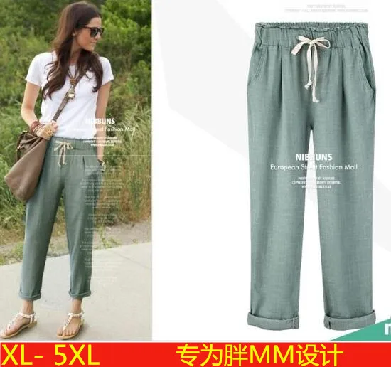 calça de linho com elastico