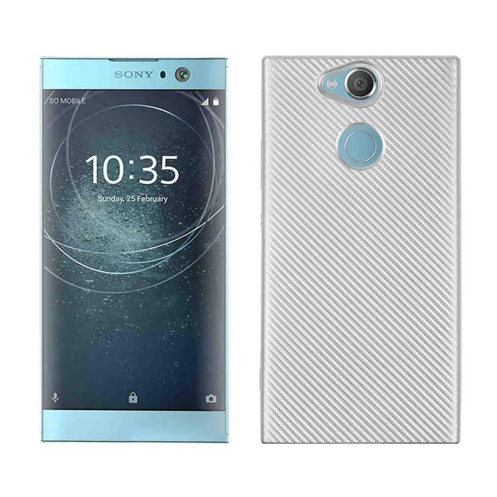 Для sony Xperia XZ1 XZ Премиум чехол противоударный из углеродного волокна Ультратонкий Мягкий ТПУ чехол для телефона XZ1 compact slicone задняя крышка - Цвет: Silver