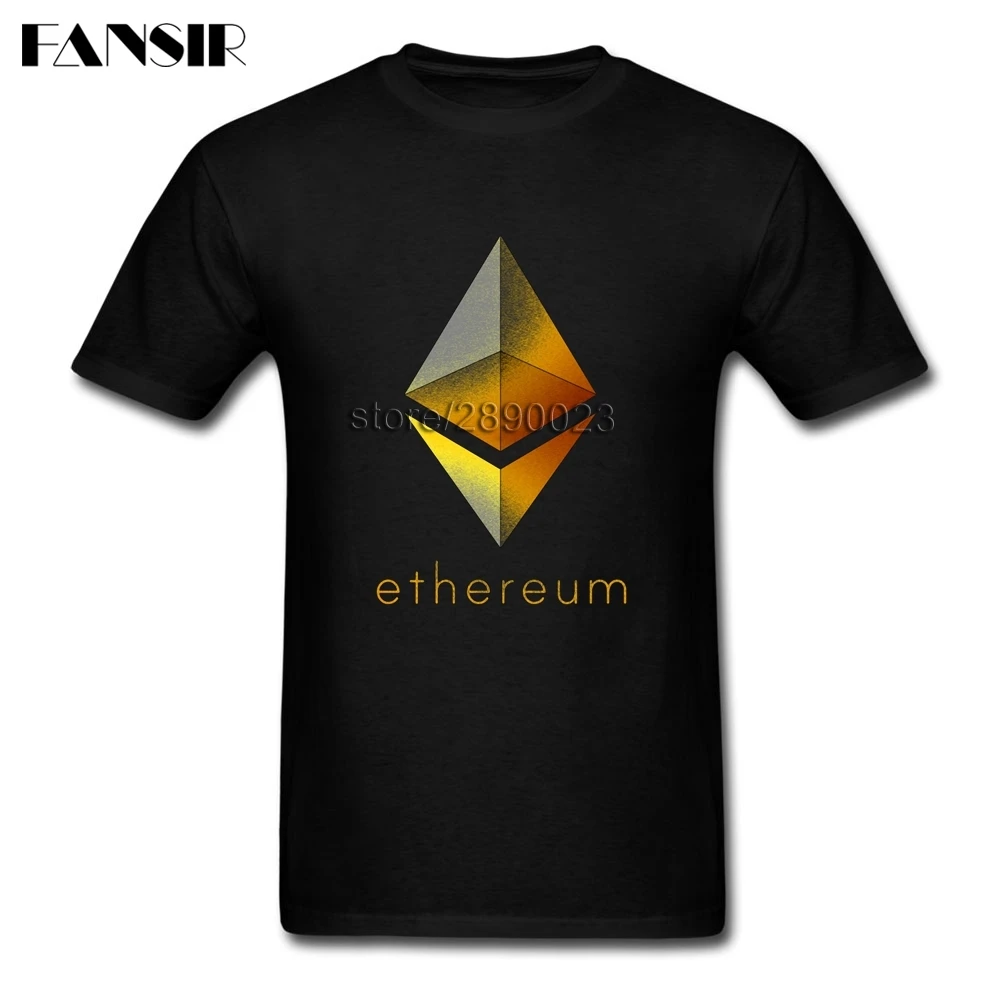 Мужская футболка Golden Ethereum Классические Стильные футболки для мужчин белая