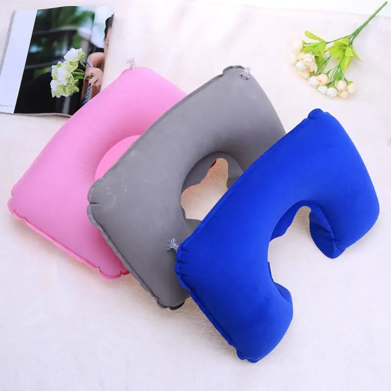 3pcs Portable Travel U Shaped Inflatable Pillow for Airplanes Neck