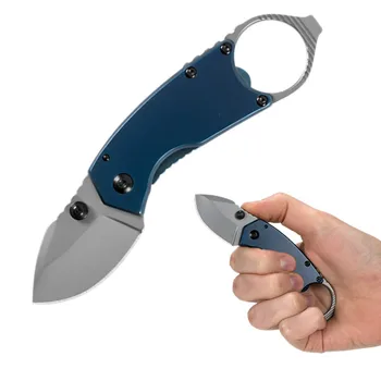 

OEM KX 8710 outdoor folding knife 8Cr13 steel aluminum alloy handle camping fishing EDC folding knife bottle opener pocket knife