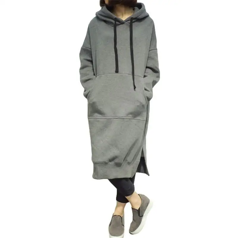 2017 spring Winter Women Long Hoodie Dress Plus Size Loose Pullover ...