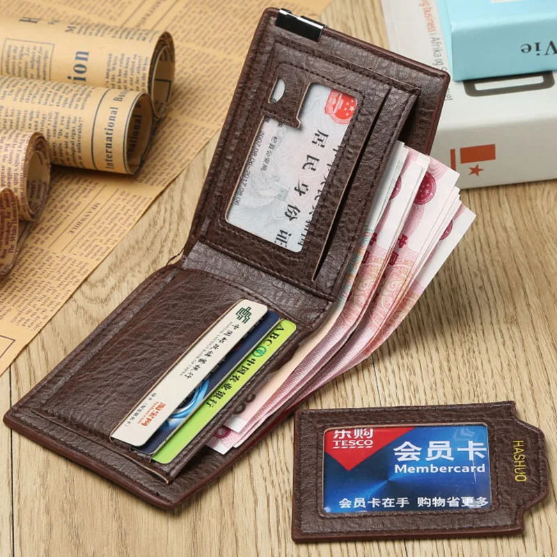 

2019 New Men Wallet Vitage Zipper Mens Wallets Leather Wallet Money Bag Credit Card Holders Boy Purse Coin Pocket Factory Outlet