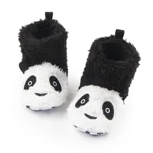 Новое Прибытие Зимние Пинетки Теплые Удобные Мягкой Подошвой Flock Pattern Panda Baby Сапоги Девочка Мальчик 0-12 Месяцев