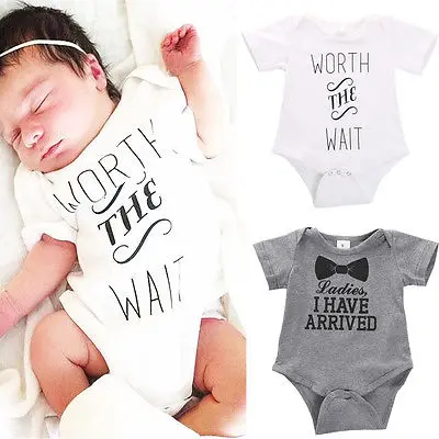 

Newborn Baby Boys Girls Bowtie Short Sleeve Bodysuit Playsuit Outfits