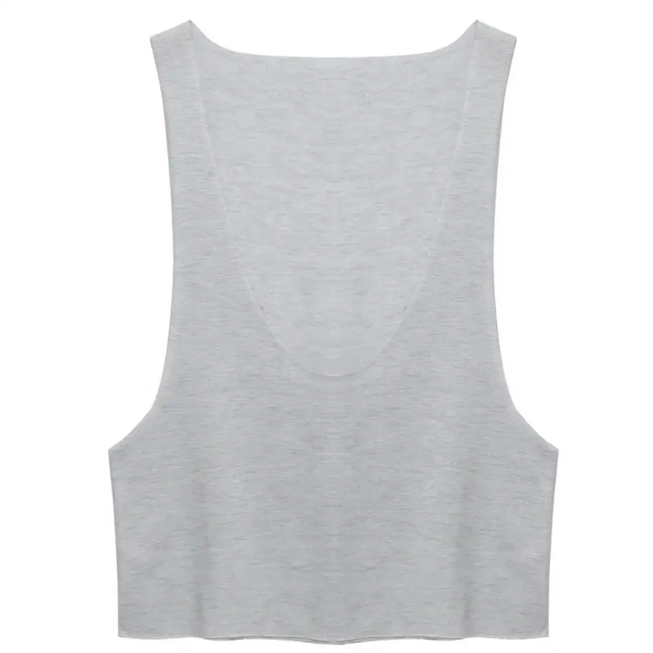 

New Fashion Women Ladies Sexy Deep O-neck Sleeveless Tank Tops Side Open Loose Basic Beach Tops