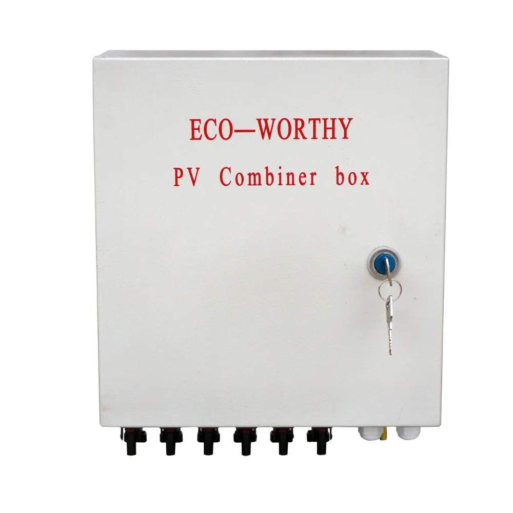 6 String Solar PV Combiner Box W Circuit Breakers Surge Lightning