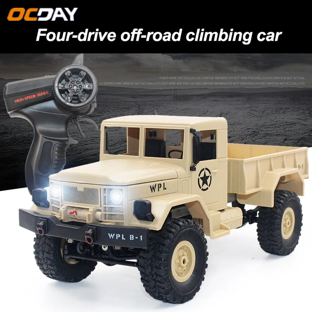 

B-14 1/16 2.4GHz RC Crawler Off-road Military Truck Car with Headlight RTR Automatic Vehicle Toys Car for Children Gift