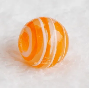 Free shipping 10pcs/lot 16mm orange color wire pattern Glass marbles