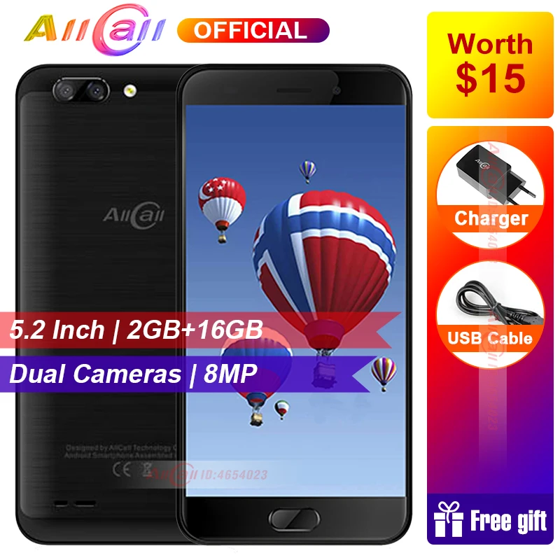 AllCall Atom Android 7 0 Mobile Phone MT6737 Quad Core 2100mAh 2GB 16GB 5 2 font