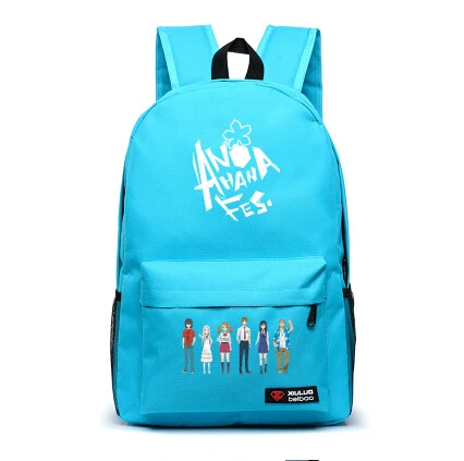 Harajuku Galaxy Аниме ANOHANA школьный рюкзак с печатью сумки для подростков холщовый рюкзак для ноутбука рюкзаки для девочек-подростков - Цвет: 7
