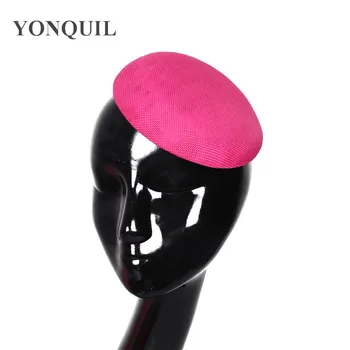 

Hot pink imitation sinamay 15CM fascinator base party hats hair accessories cocktail DIY headwear bridal hats wedding millinery