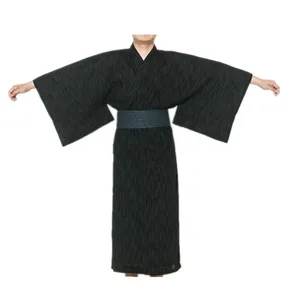 Men's Cool Traditional Japanese Kimono Men's Cotton Robe Yukata Men's Bath Robe Kimono Sleepwear With Belt