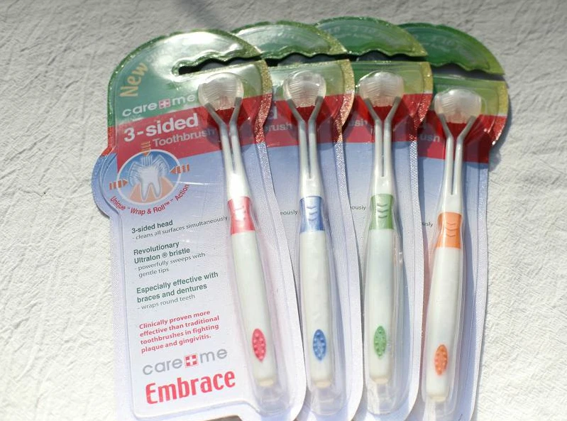 

3pcs Three Sides Toothbrush Ultrafine Soft-Bristle Baby Children Toothbrush BLUE GREEN RED YELLOW