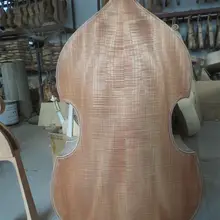 Ручной резной белый/незавершенный 3/4 вертикально бас, spurce top/Фанера обратно