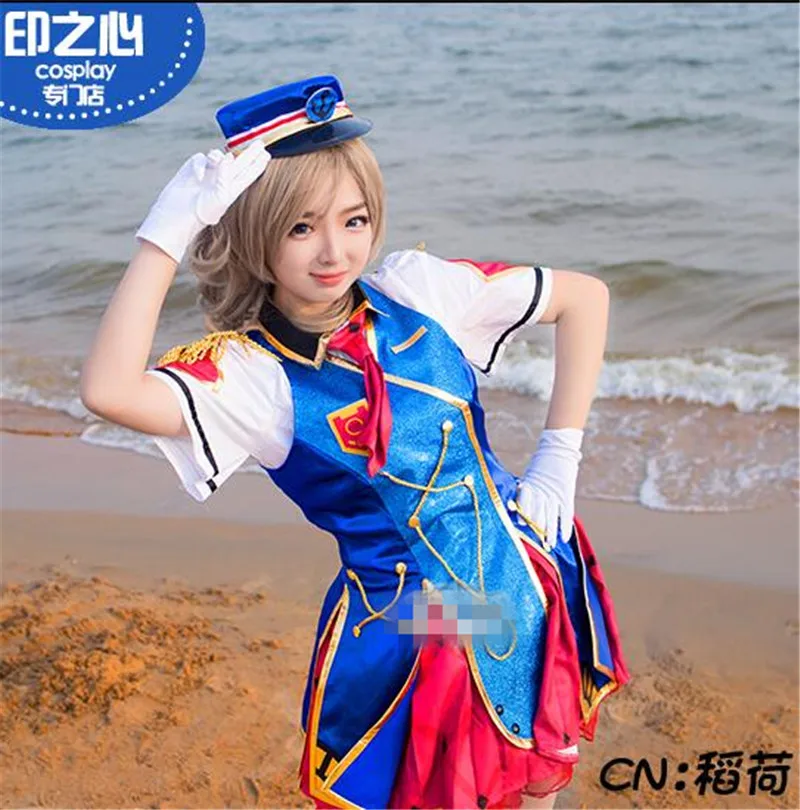 Japanese Anime Lovelive Sunshine Aqours Happy Party Train Watanabe You Cosplay Costume Beautiful Girl Dress