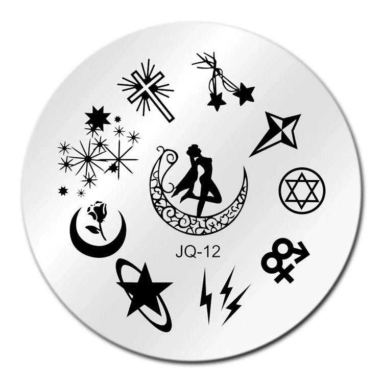 

Nail Art Stamping Template Image Plate JQ12 Sailor Moon Nail Stamping Plates Manicure Stencil Set For Nail Tool Stamping