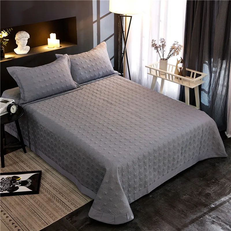 Premium 3 Piece Solid Color Quilted Bedspread Coverlet Set Ultra