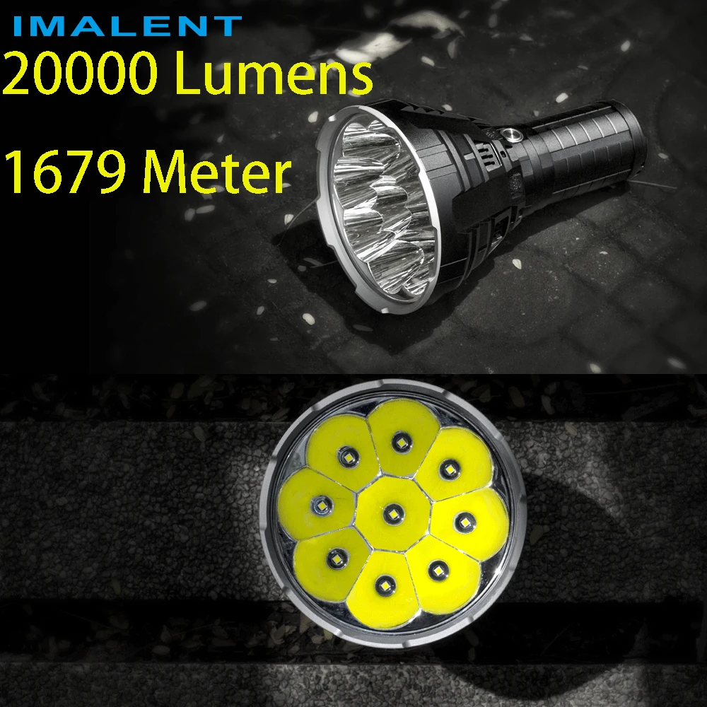 Заранее продаваемый IMALENT R90C 9* CREE XHP35 HI светодиодный фонарик 20000 люмен 1679 метров фонарь(PK DX80