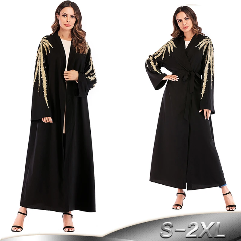 

Abaya Dubai Kaftan Islam Turkey Embroidery Cardigan Muslim Hijab Dress Robe Qatar Caftan Abayas Women Turkish Islamic Clothing