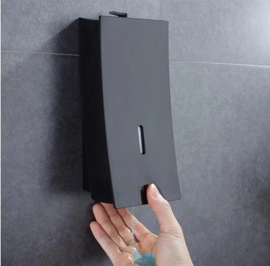 Ручной Дозатор для мыла, настенный, черный, 450 мл, жидкий шампунь, душевой контейнер, пластиковый держатель для мыла для ванной комнаты