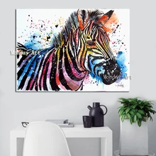 High Quality Artist Hand-painted Large Canvas colorful Animal Oil Painting on Canvas Modern Animal Acrylic zebra oil Paintings yhhp hand painted animal canvas oil painting hair donkey