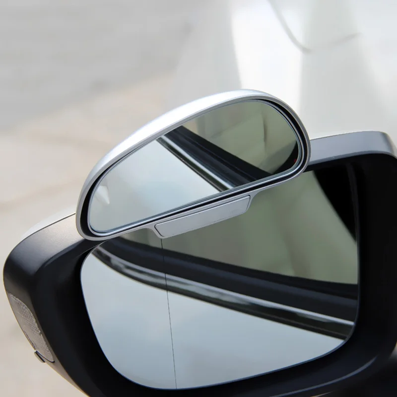 Silver Chrome Side Mirror Plus Car Styling Adjustable 2Pcs/Set Pensile Convex Blind Spot Wide