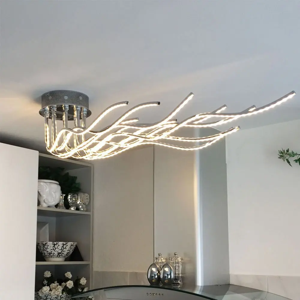 Современный простой индивидуальный алюминиевый волнистый светильник для