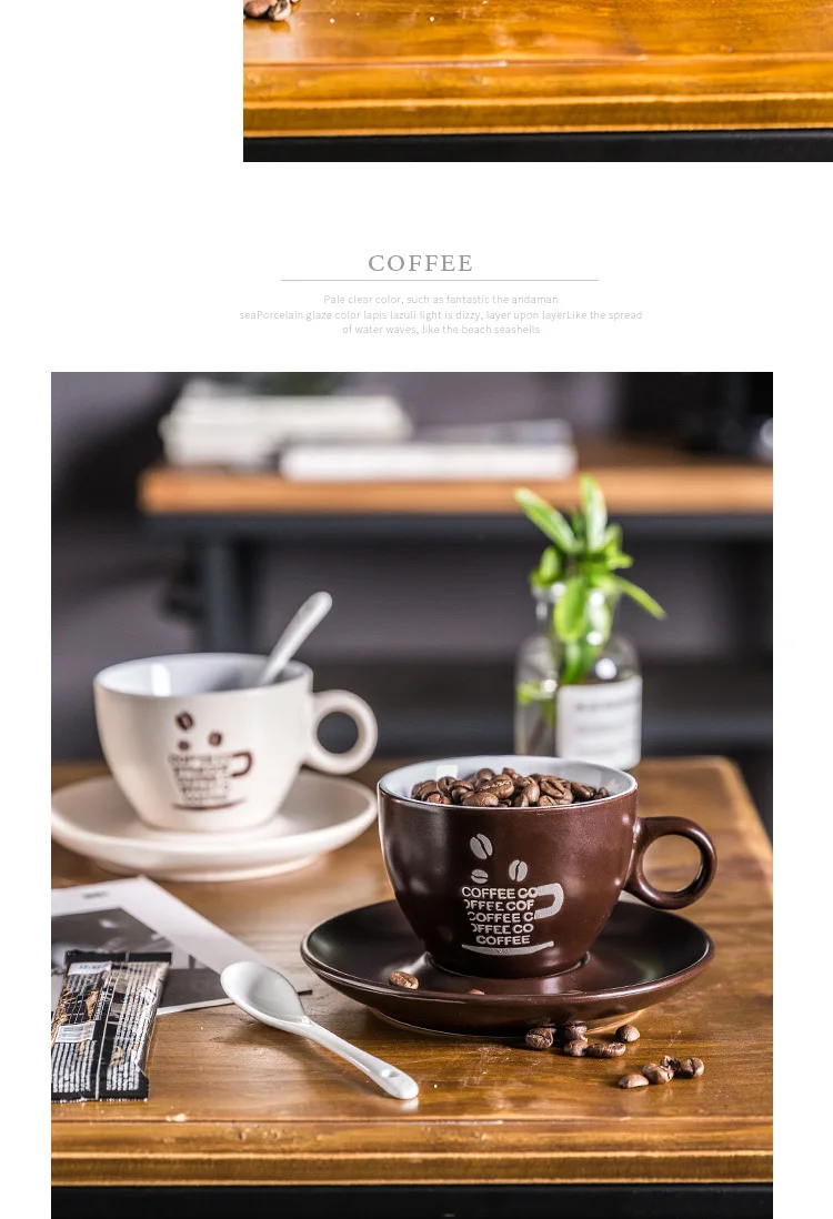 Houmaid Drinkware Европейский творческий Кофе чашка и наборы блюдец Керамика оригинальность керамические кружки для чая и наборы блюдец с ложкой