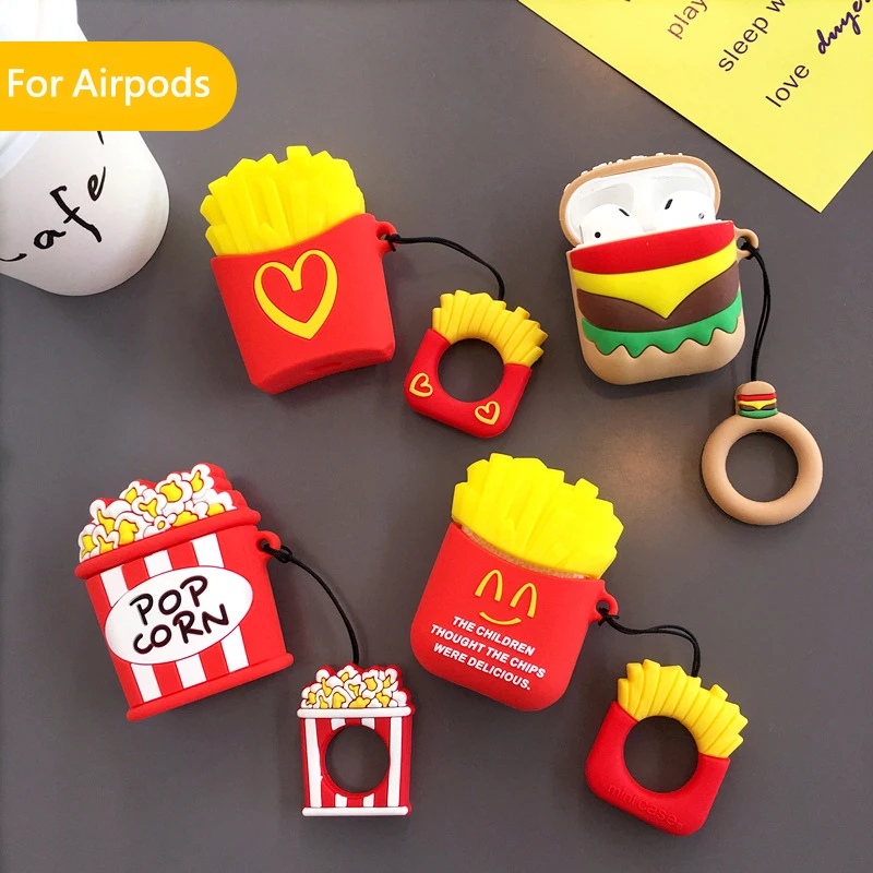 Чехол для AirPods с 3D рисунком еды из мультфильма защитный чехол Bluetooth беспроводной чехол для наушников для Air pods аксессуары зарядная коробка