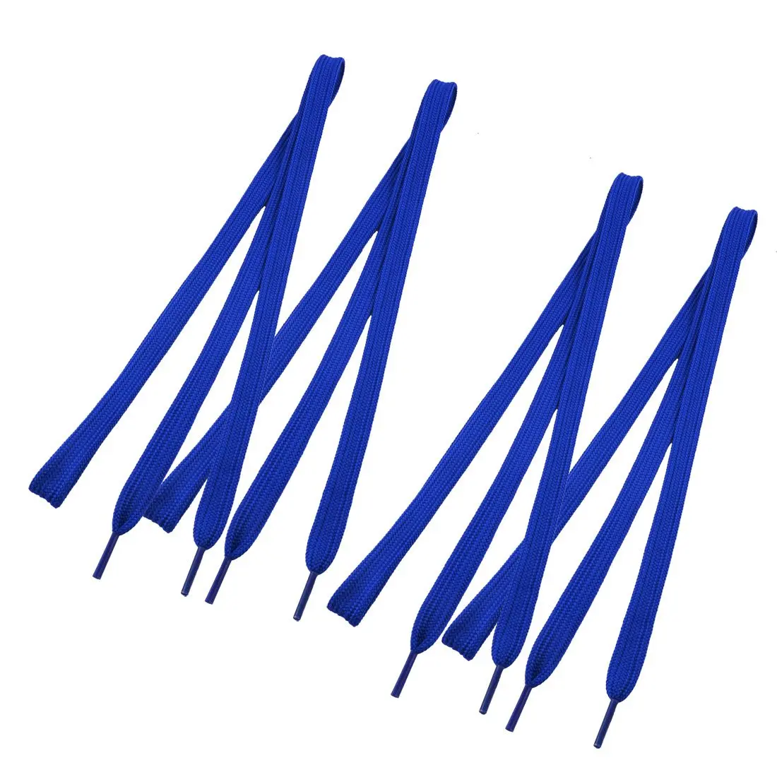 

COSW Trainers Plastic Tips 46.5\" Long Dark Blue Flat Wide Shoe Laces Strings 4pcs