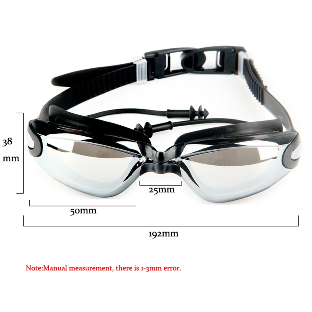 Мужские и женские профессиональные очки для плавания с гальваническим покрытием, водонепроницаемые Силиконовые противотуманные очки с защитой от ультрафиолета, очки для плавания, затычки для ушей