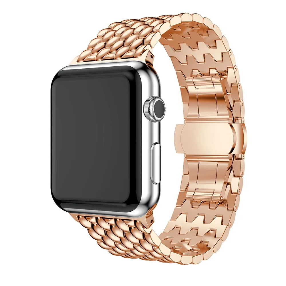 Металлический деловой ремешок для часов Apple watch 40 мм 44 38 42 iWatch series 1 2 3 4 браслет из