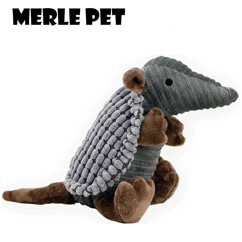 MERLE PET Hot Dog Toy Plush Armadillo Puppy Toys Cat Chew Squeaker