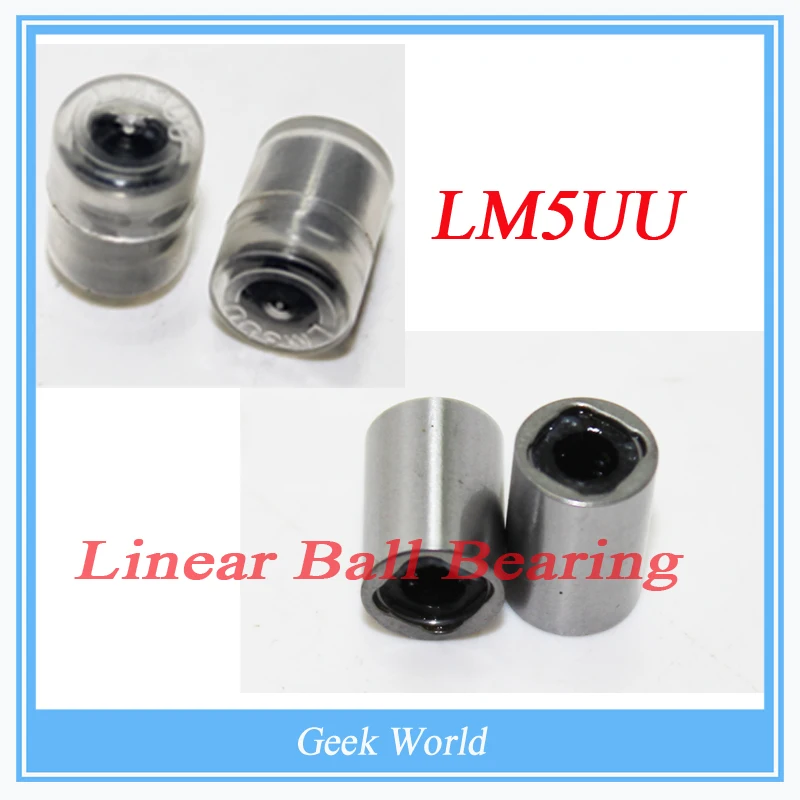 Free Shipping LM5UU 5mm Linear Ball Bearing Bush Bushing CNC parts 3d printer |