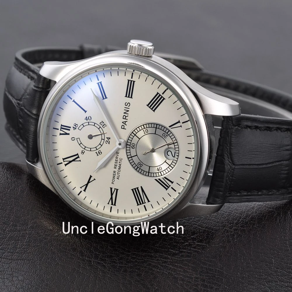 

43mm Parnis Power Reserve Multi-Functional Automatic Movement Stainless Steel Men's Watch 11-26 PA4309SW