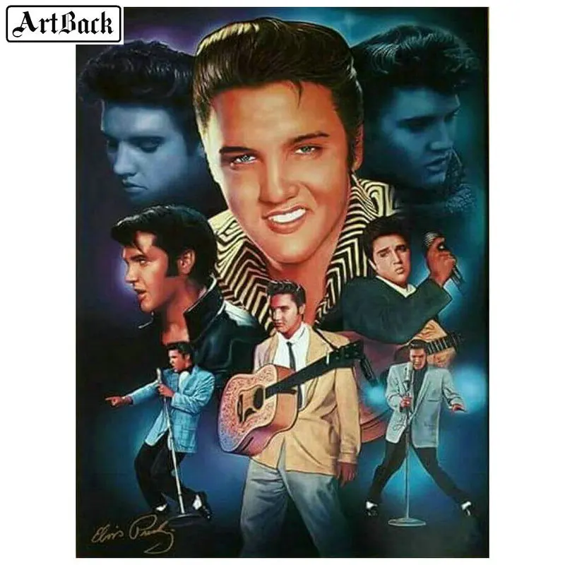 

ArtBack 5d diy diamond painting Elvis Presley full drill square diamond embroidery 3d round diamond mosaic Elvis home decoration