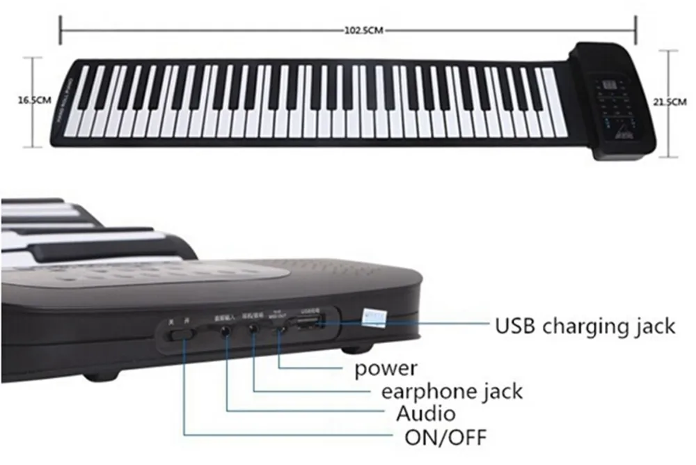 61 Ключ MIDI клавиатура электронная рулонная пианино 128 синтезированных тонов