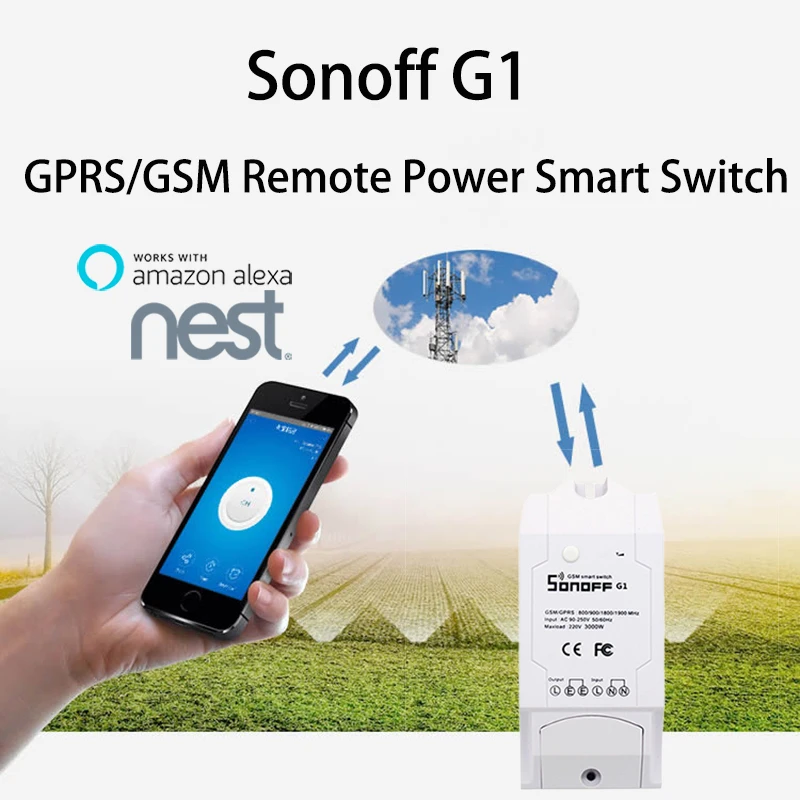 

ITEAD SONOFF G1 GPRS/GSM Wifi Smart Switch Remote control Ewelink Universal DIY Smart Home Automation Modules Google home