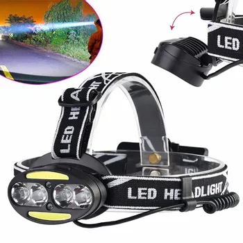 

headlamps head lamp 40000lm 8 LED XML-T6 + COB Headlamp Headlight USB Rechargeable Head Torch Lamp outdoor lighting