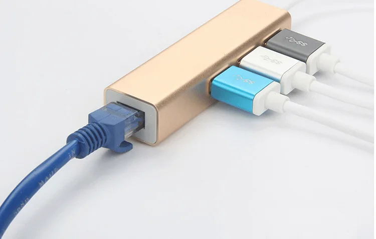 Kembona 4 в 1 USB Type-C концентратор с 1000 Мбит/с сетевой адаптер с портом Ethernet и 3* Порт USB 3.0 USB c концентратор для Macbook