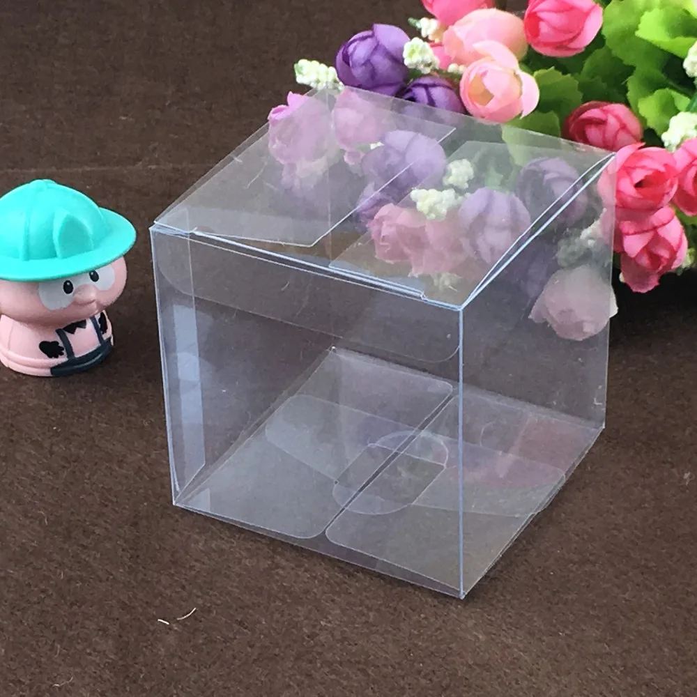 

200PCS/Lot 6*6*6CM Blank Clear PVC Boxes Waterproof Gift Box Transparent PVC Packaging Carry Cases Box For jewelry/Candy/toys