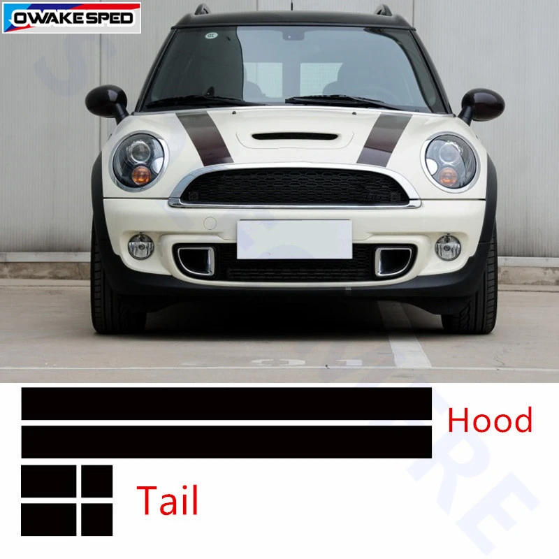 

Sport Stripes Car Hood Tail Decor Sticker Auto Body Accessories Vinyl Decal For BMW MINI Cooper F55 F56 F54 R55 R56 F54